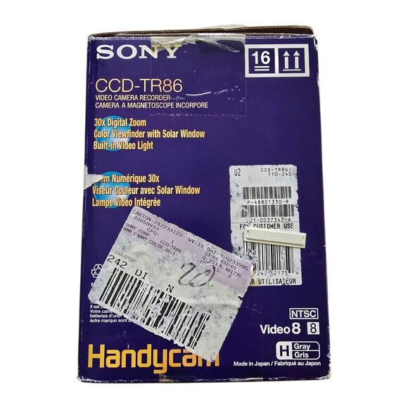 Sony Handycam Video 8 CCD-TR86 30x Digital Zoom UNTESTED FOR PARTS ONLY - Picture 7 of 8